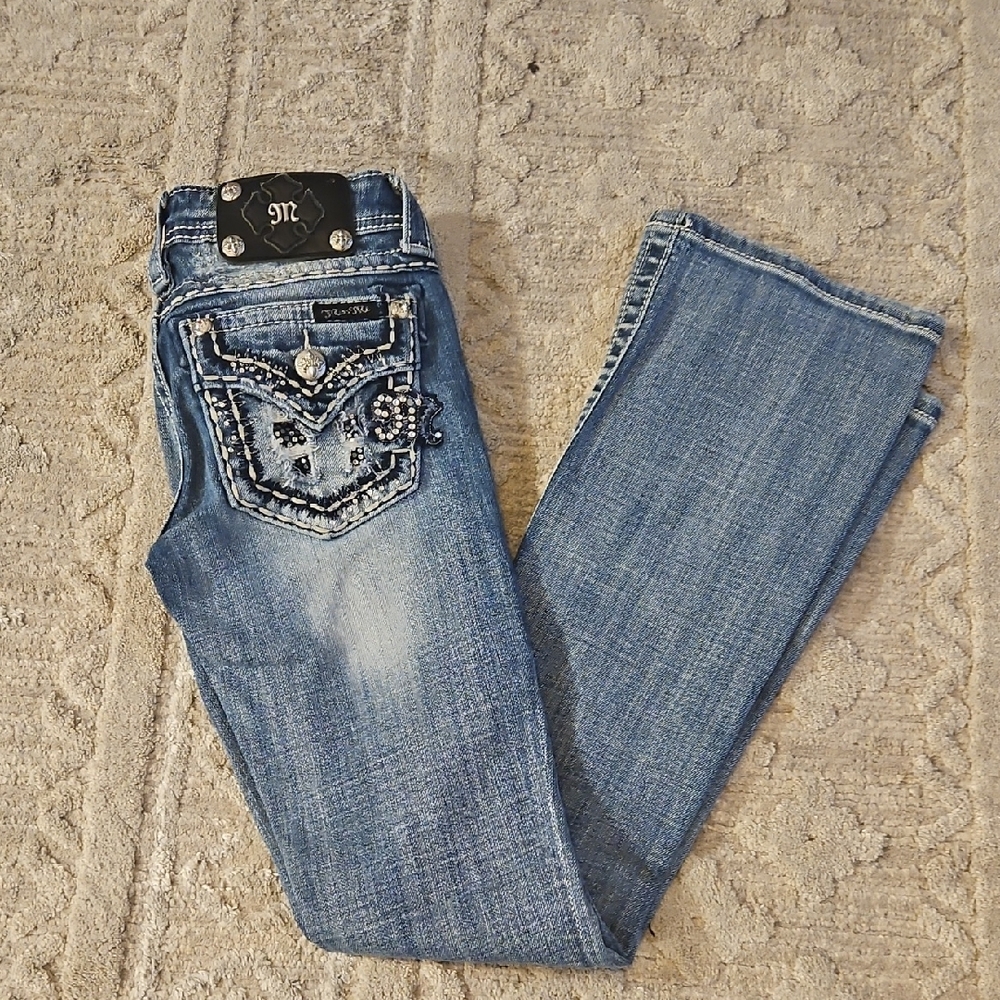 Miss Me Light Blue Embellished Boot Cut Jeans